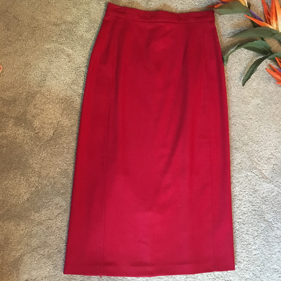 David N Red Wool Skirt - Picture 1 of 2